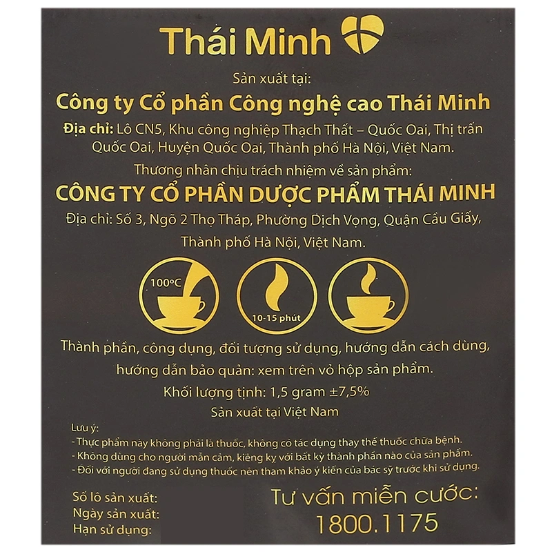 Trà đông trùng hạ thảo Thái Minh hộp 20 gói x 1.5g - 10